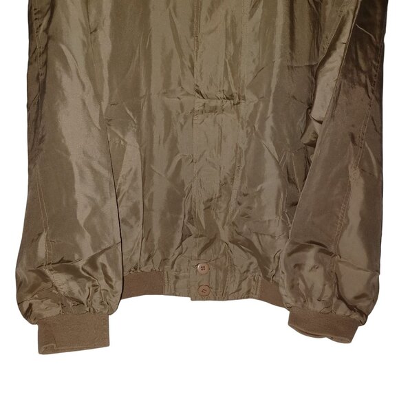 Silk Bomber Style Jacket Men's Women's Size XL Tan Vintage Casino Four Queens - Picture 9 of 10